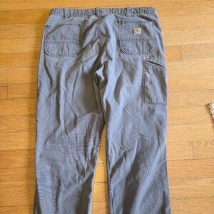 Carhartt Pants Mens 42x32 Gray Rugged Flex Rigby Dungaree Relaxed Work 102291
